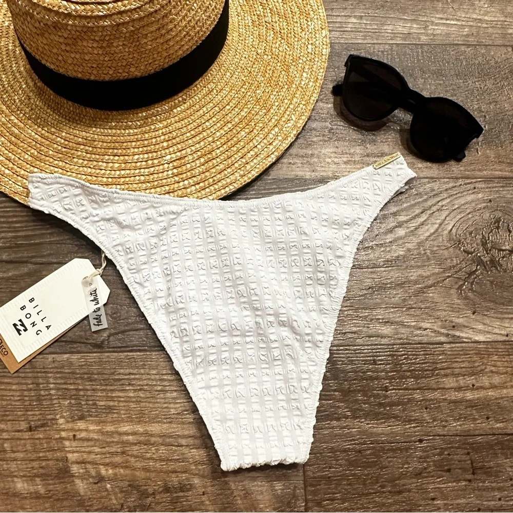 Billabong White Wave Check Bikini Bottom